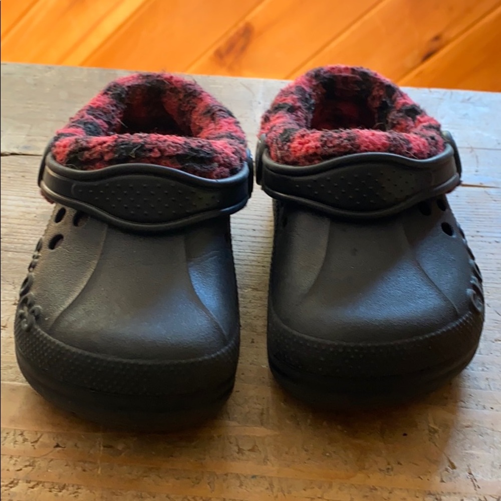 Buffalo plaid Crocs for toddlers